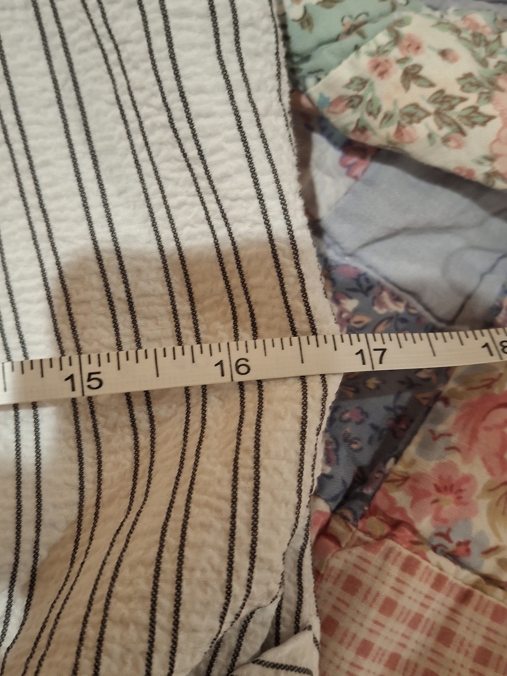 Calvin Klein Striped V-Neck Tie-Waist Cropped Jumpsuit in Beige and White - Picture 14 of 16